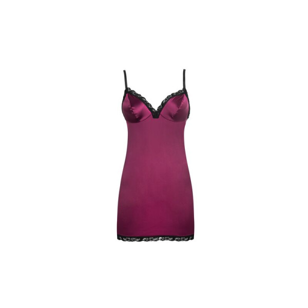 LIVCO CORSETTI FASHION - PHEMIENA CF 90433 CHEMISE + STRING BORDEAUX S/M