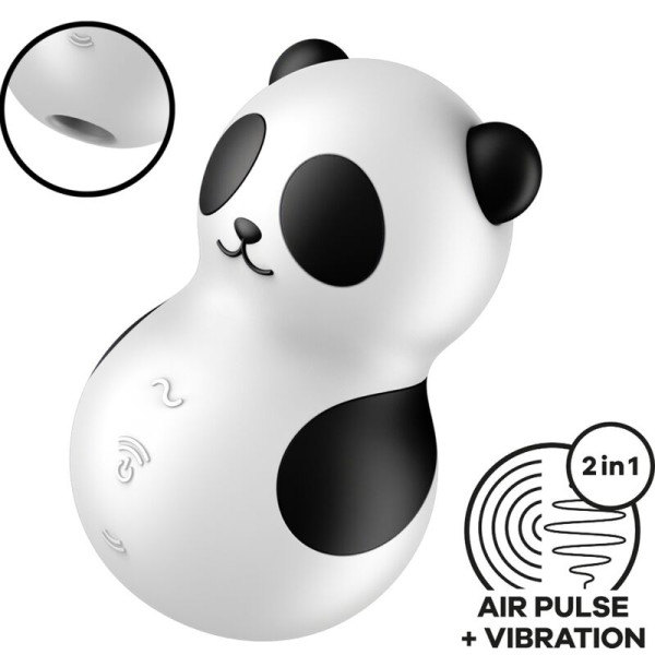 SATISFYER - POCKET PANDA STIMULATEUR  VIBRATEUR NOIR ET BLANC