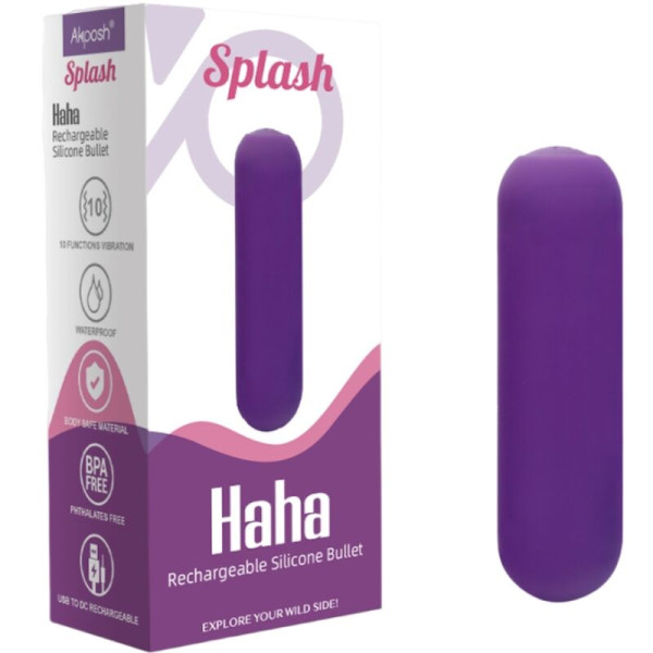 ARMONY - SPLASH HAHA VIBRATEUR BULLET SILICONE 10 VIBRATIONS 75 X 19 CM VIOLET