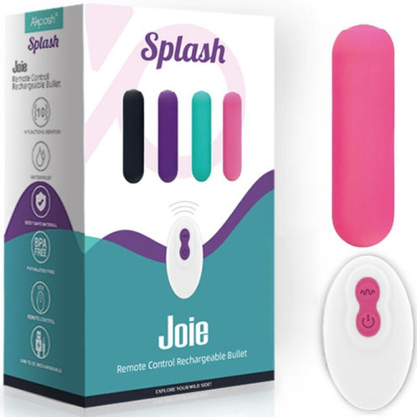 ARMONY - SPLASH JOIE VIBRATEUR BULLET TÉLÉCOMMANDE EN SILICONE 10 VIBRATIONS 75 X 19 CM ROSE