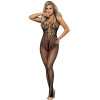 SUBBLIME - 951788 BODYSTOCKING LONG EN RESILLE AVEC BRETELLES SUR LA POITRINE ET LE DOS NOIR TAILLE UNIQUE