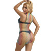 SUBBLIME - 952433 BODYSTOCKING RÉSILLE SANS MANCHES  COL MONTANT ARC-EN-CIEL TAILLE UNIQUE